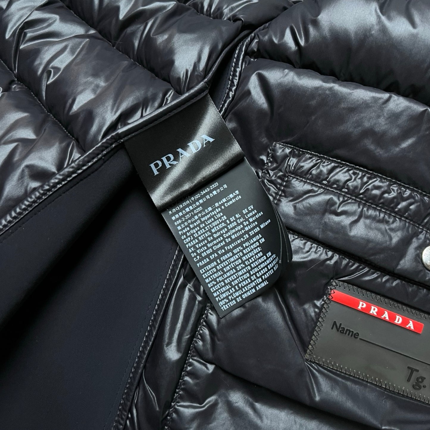 Prada Dunjakke – Sort Størrelse Large (IT Tg. 56)