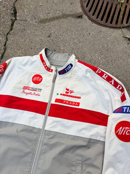 Prada Luna Rossa Racing Jacket – Archive – Hvid/Rød/Grå – XL, fitter L