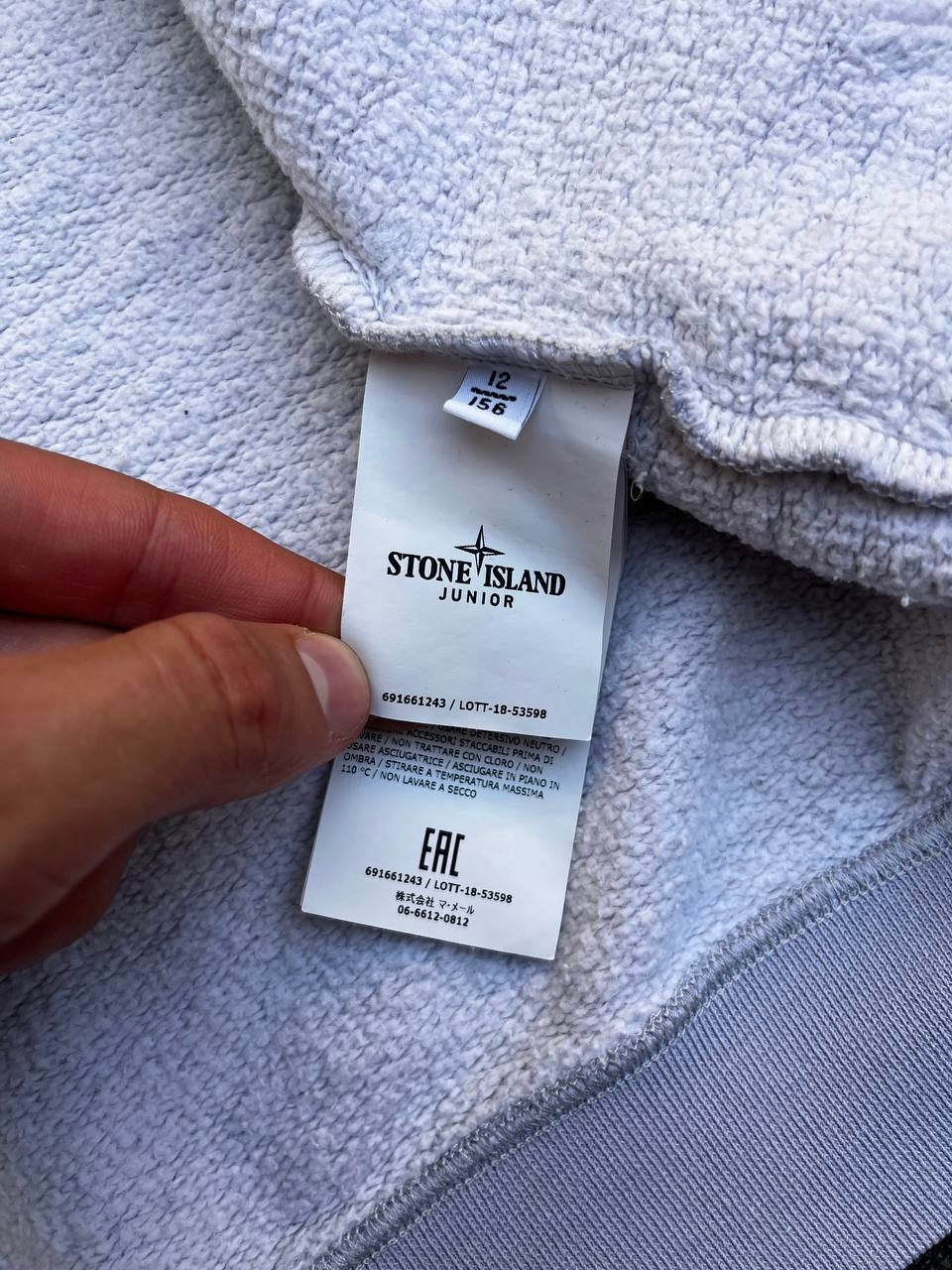 Vintage Stone Island zip hoodie / hættetrøje i grå junior