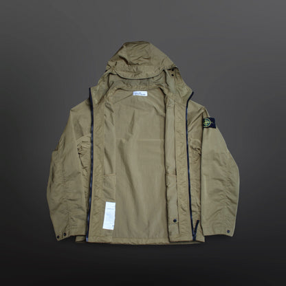 Stone Island Hyper Dense Nylon Raso Jakke – Khaki L Large Sommerjakke