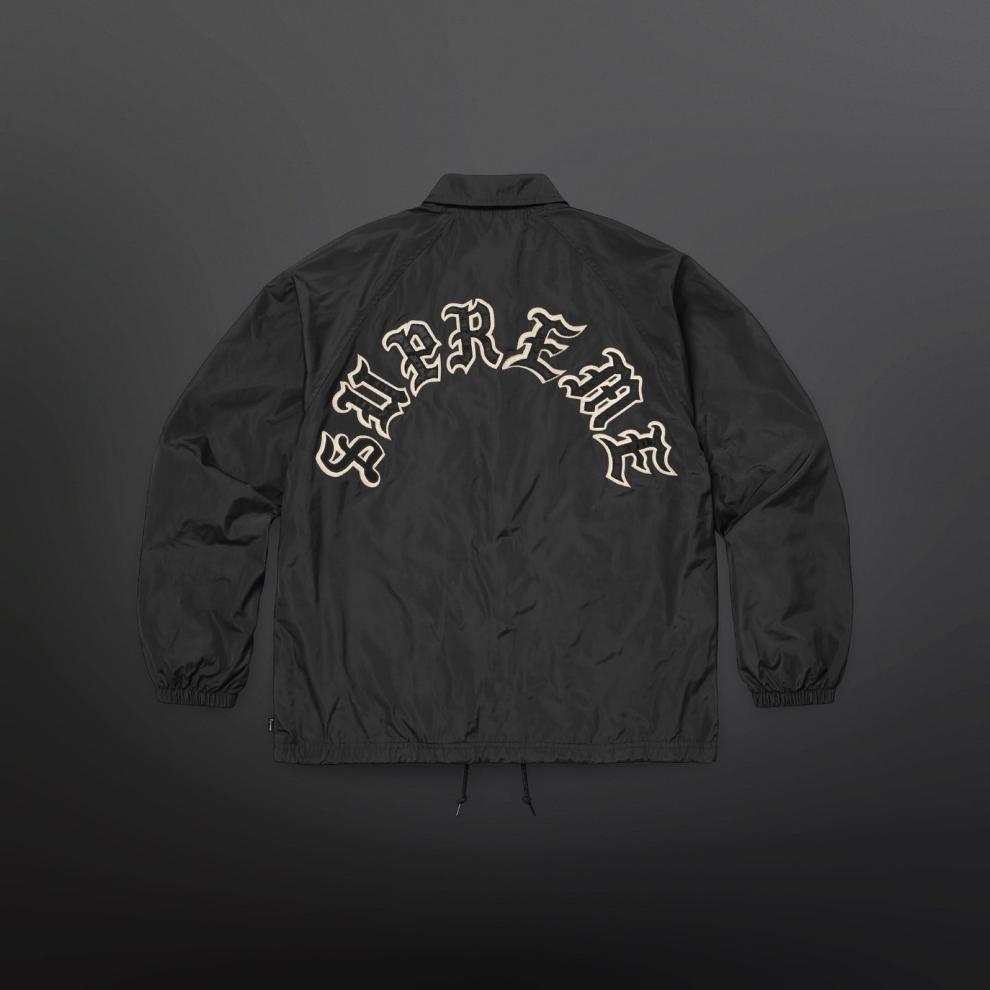 Supreme Old English Arc Coaches Jacket Black S Small