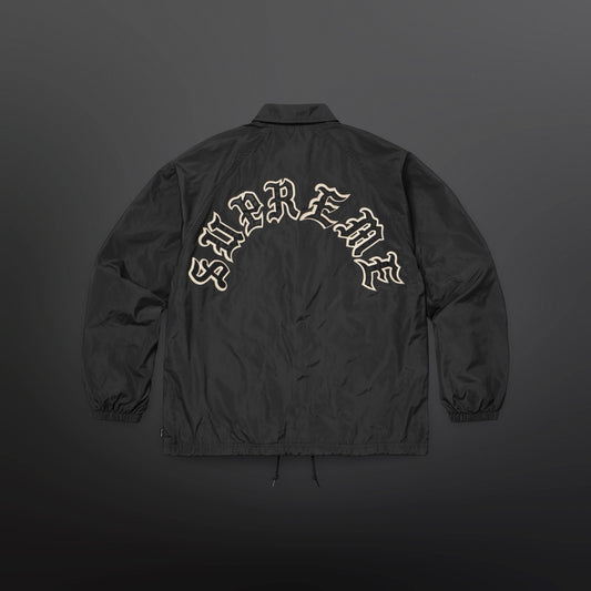 Supreme Old English Arc Coaches Jacket Black S Small