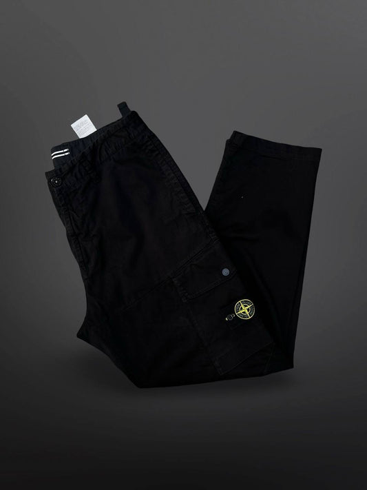 Stone Island Cargo Pants Straight Baggy Fit Sort Black W34 Brugt Used