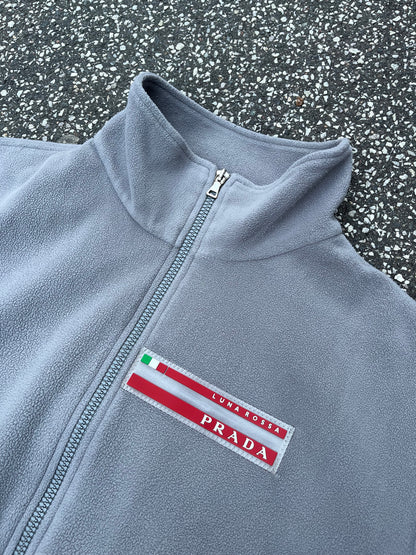 Prada Luna Rossa Fleece Jacket Grå, Str. XL Faktisk L