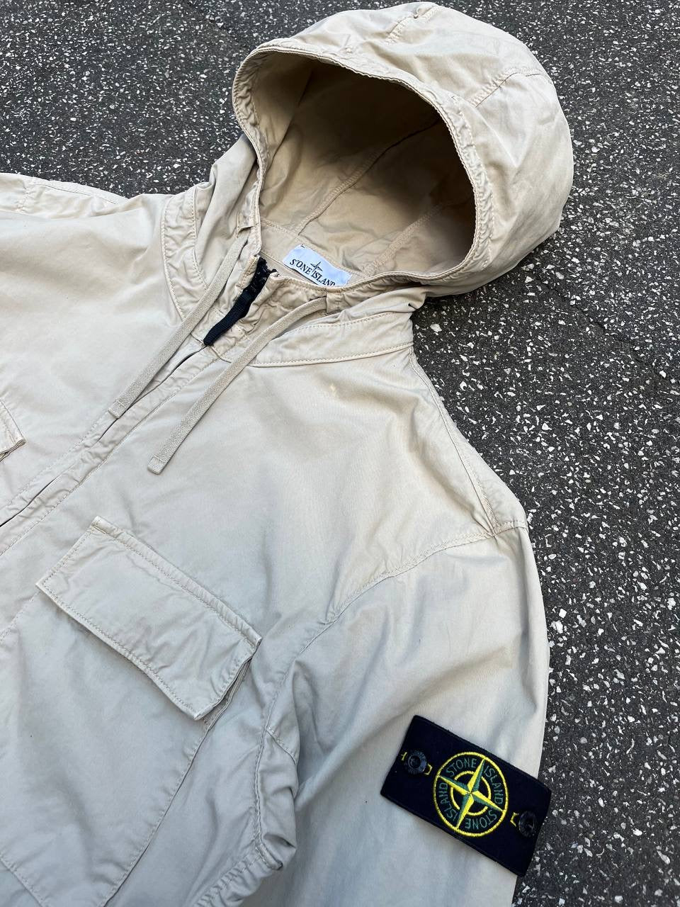 Stone Island Sommejakke Supima Cotton Twill Strech TC Beige XL Brugt Used