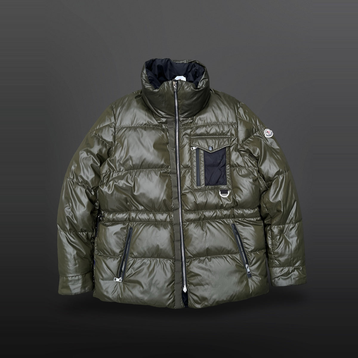 Moncler Guerin Vinterjakke Reversible Vendbar Puffer Sort Grøn M Medium