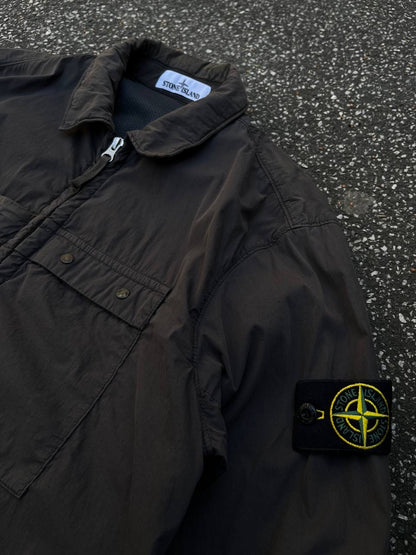 Stone Island Overshirt Skjorte M Medium i Grå Brugt Used