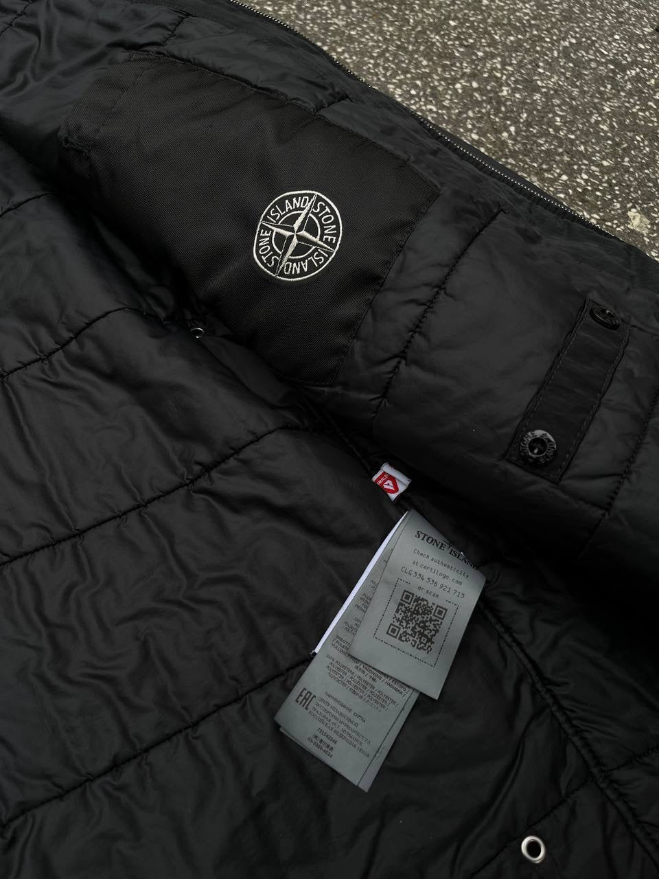 Stone Island Hyper Dense Nylon Twll With Primaloft Jakke i Sort XL