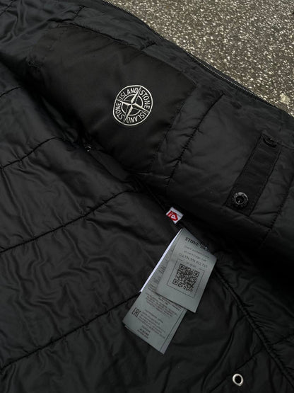 Stone Island Hyper Dense Nylon Twll With Primaloft Jakke i Sort XL