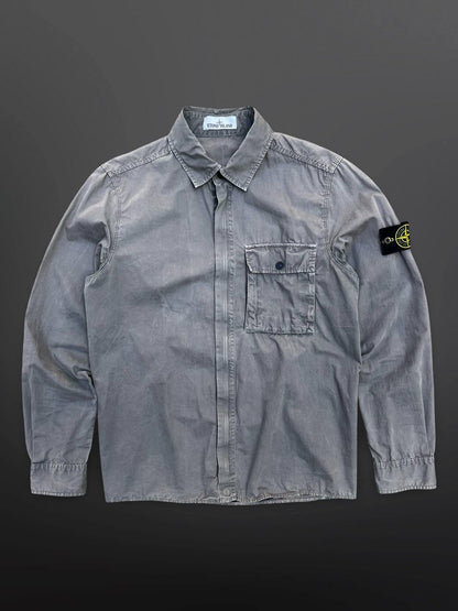 Stone Island Overshirt Skjorte Sommerjakke Grå M Medium Brugt Used