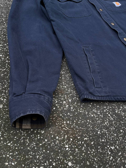 Carhartt Vintage Denim Skjorte Jakke Small Navy
