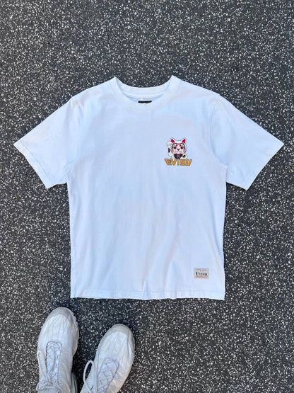 Evisu T-Shirt Evisu Tee i Hvid Japansk Stil Stor Logo Herre Brugt Used