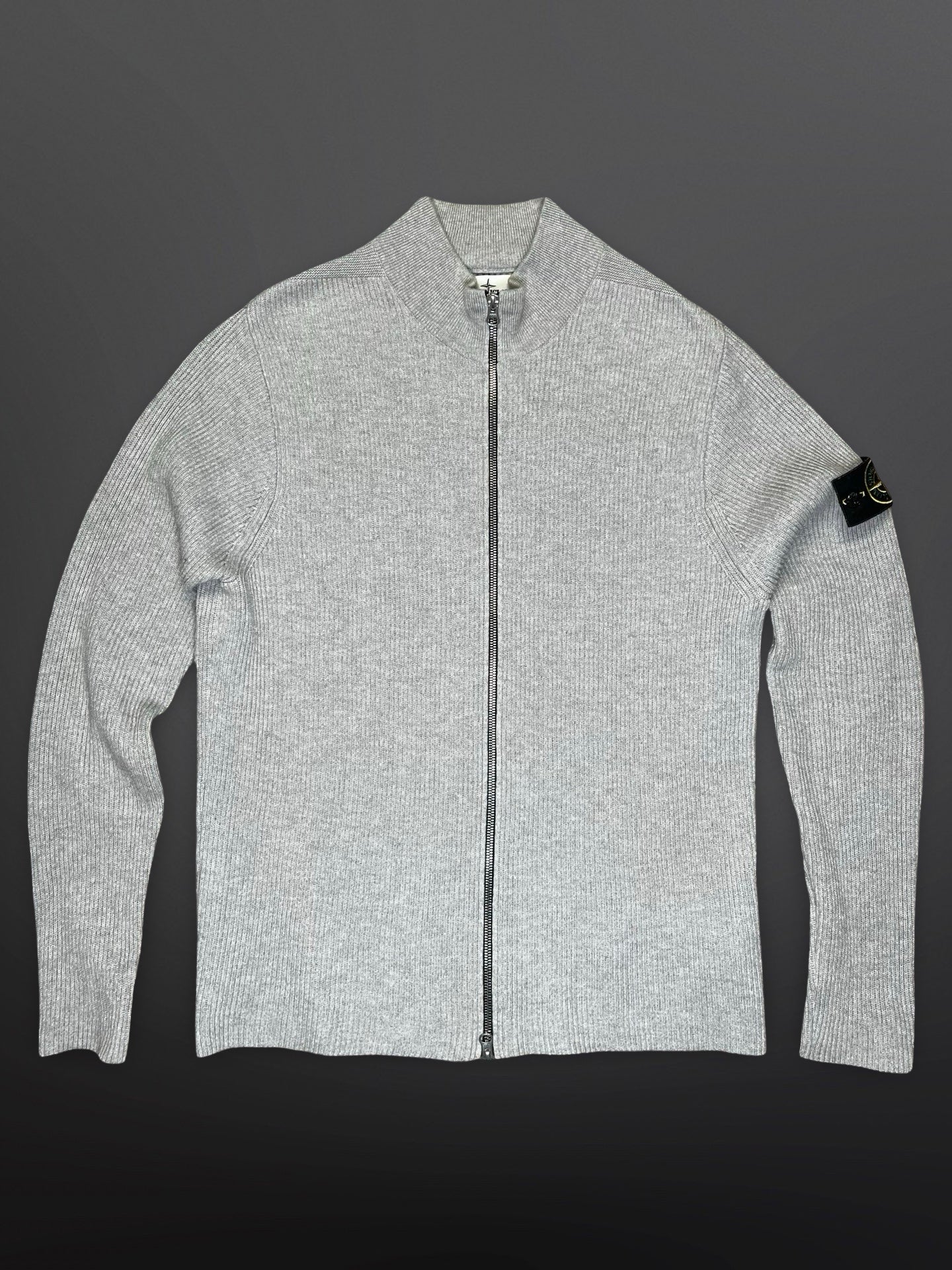 Stone Island Cardigan i Grå Large Brugt Som ny