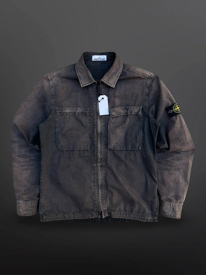 Stone Island Overshirt Skjorte Sommerjakke Grå Grey L Large Mænd Unisex Vintage