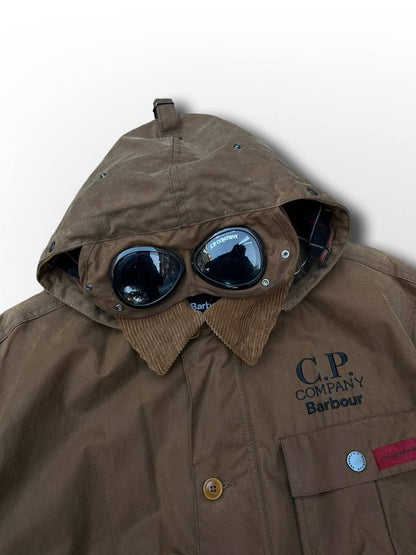 C.P. Company X Barbour google wax jacket parka i Brun brown S small