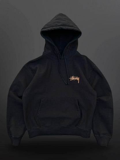 Stussy Hættetrøje Hoodie Sort L Large Big Logo