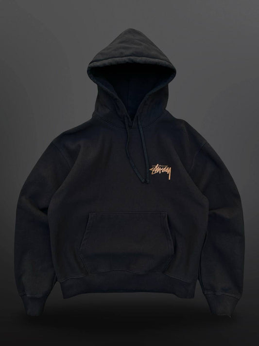 Stussy Hættetrøje Hoodie Sort L Large Big Logo