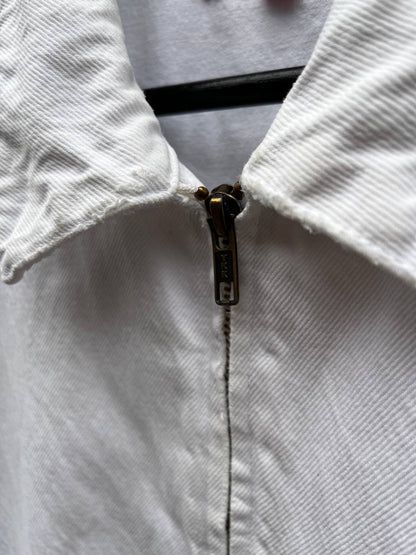 Supreme New York Canvas Hvid Jakke XL Herre Brugt Vintage