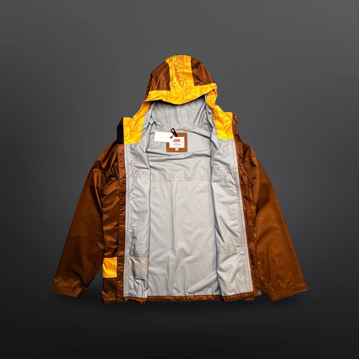 Supreme Shell Taped Seam Jacket – Brown / Yellow – XL