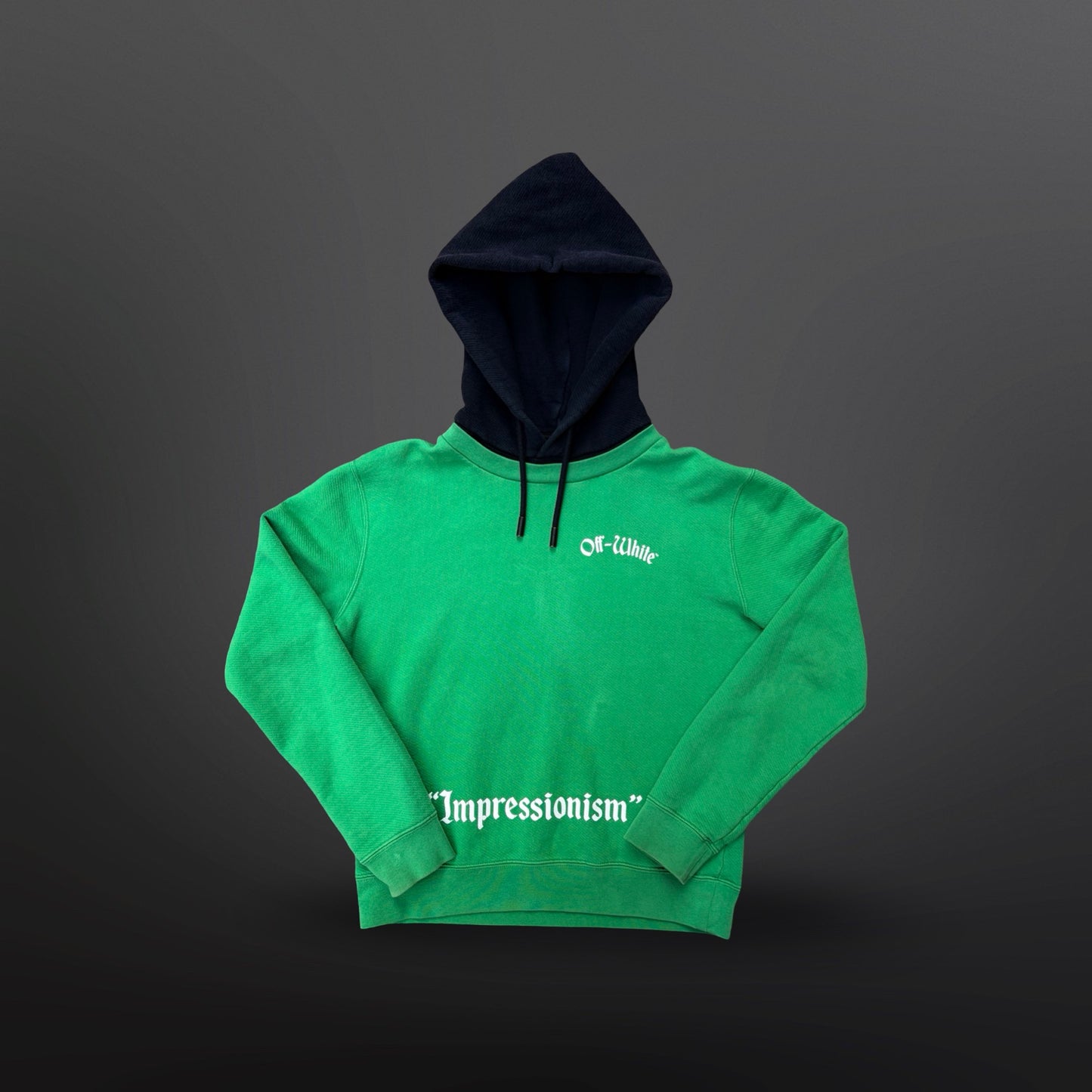 Off-White Impressionism Hoodie – Green / Black – Medium (Fitter Small)