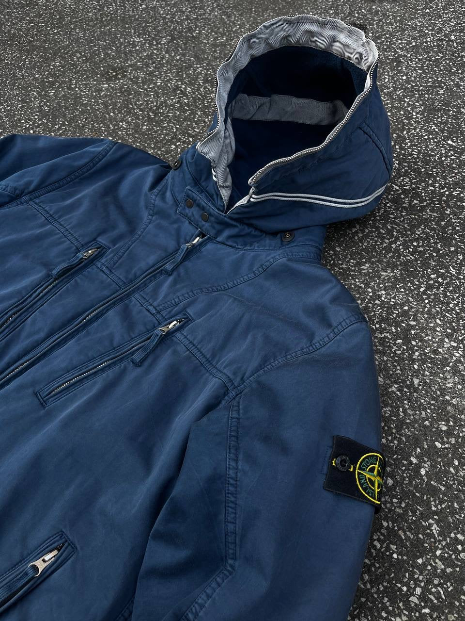 Stone Island Raso Gommato Jakke Med Fleece insulation 2010 Medium Blå