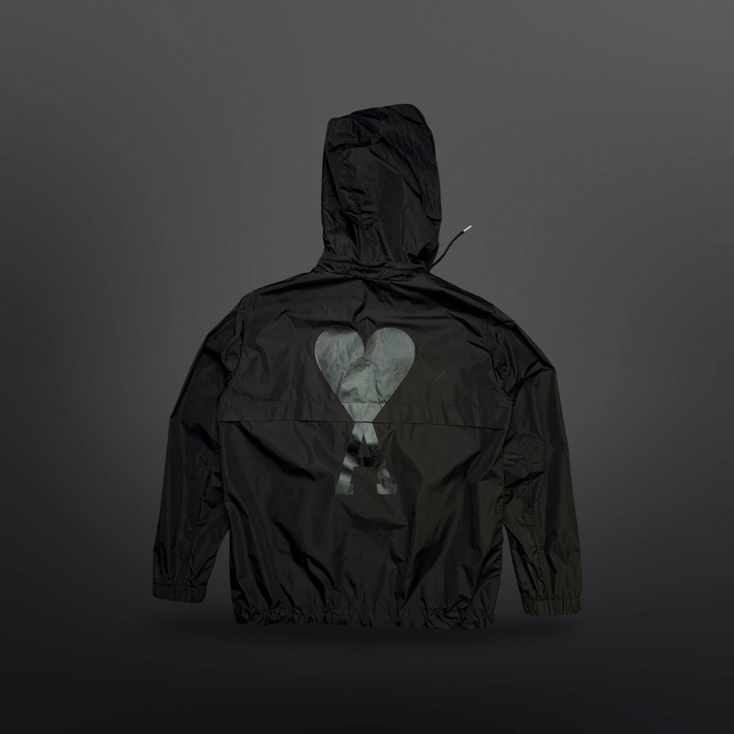 AMI Alexandre Mattiussi Hooded Windbreaker Jacket – Black – XL