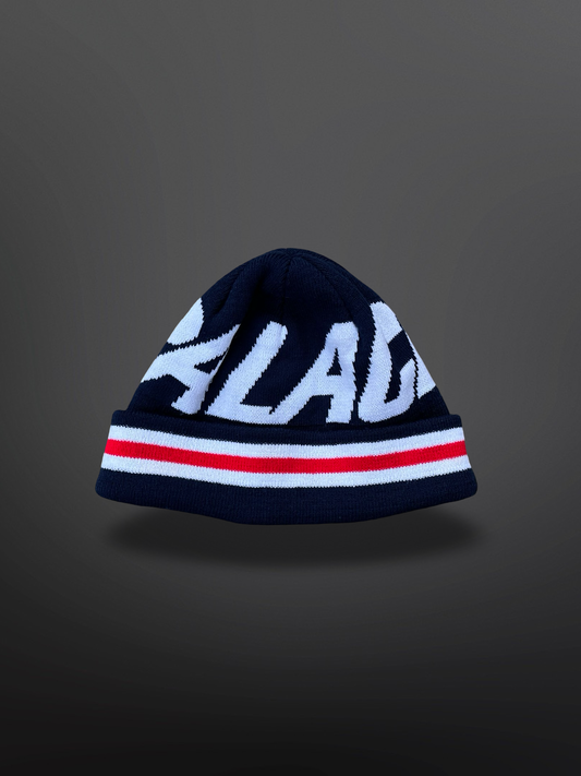Palace Big Logo Beanie – Navy White Red