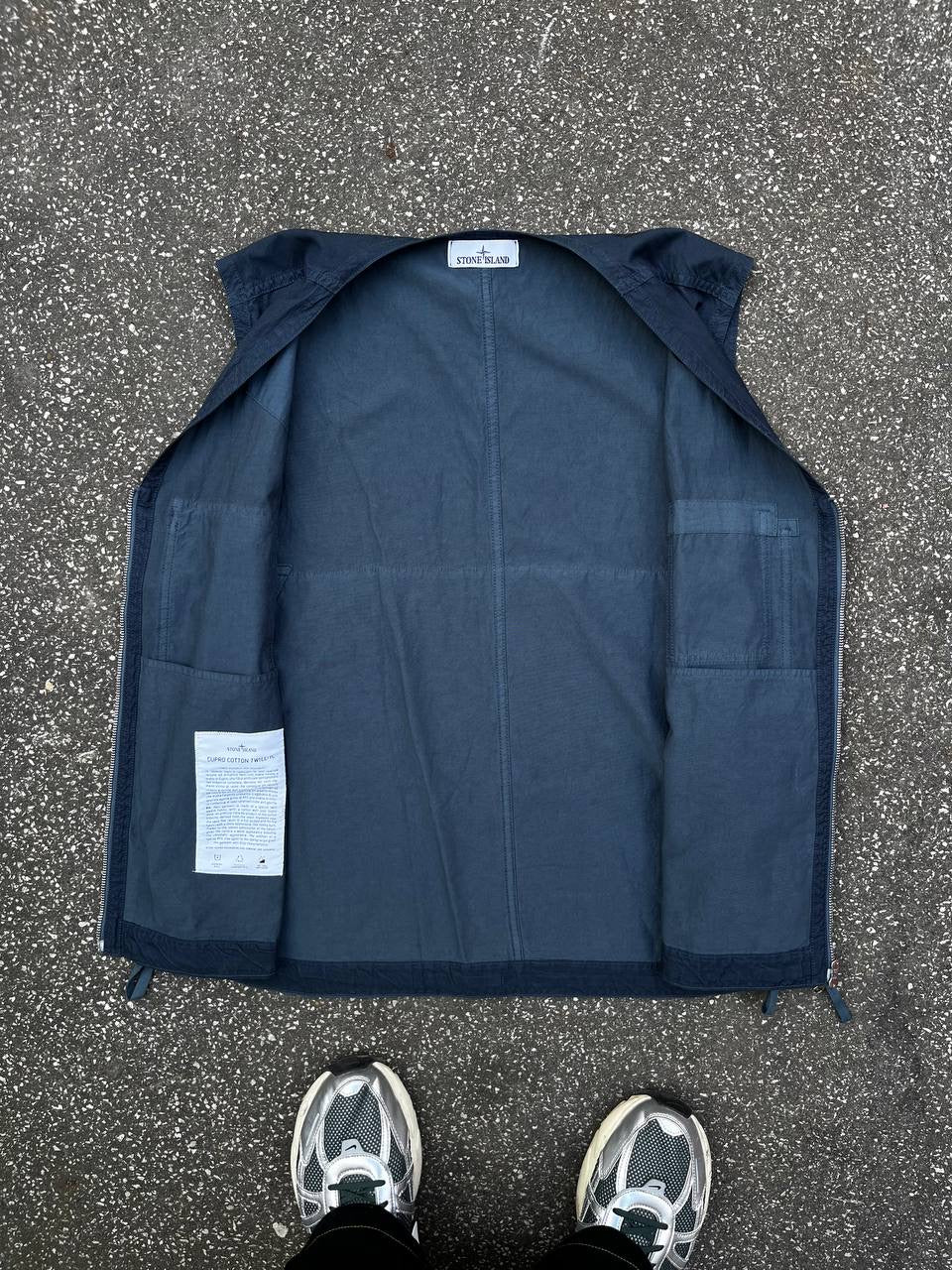 Stone Island Cupro Cotton Vest i Navy Mørkeblå XL