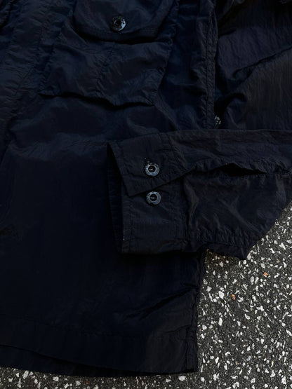 Stone Island Overshirt Sommerjakke Skjorte med Lynlås Navy Nylon Metal S Small Unisex