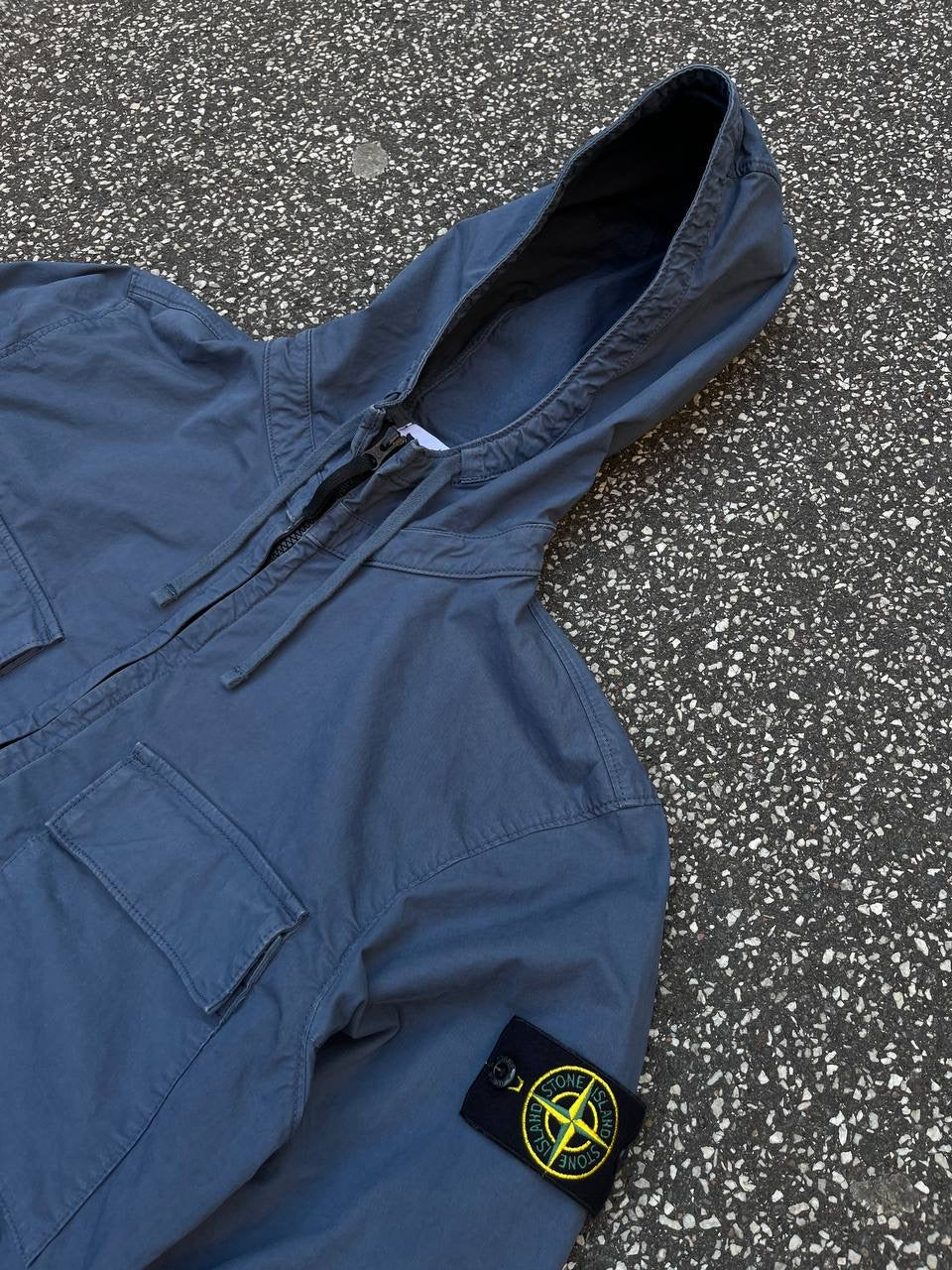 Stone Island Supima Cotton Twill Strech TC Efterårsjakke Windbreaker M Medium Navy Blå 801542610