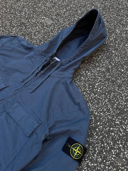 Stone Island Supima Cotton Twill Strech TC Efterårsjakke Windbreaker M Medium Navy Blå 801542610