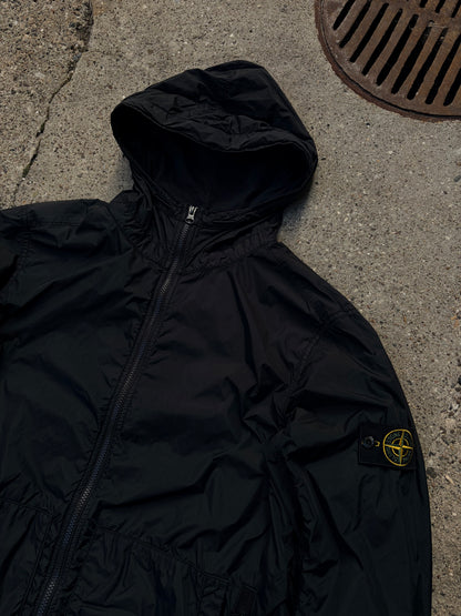 Stone Island Garment Dyed Crinkle Reps NY Hooded Jacket – Black – Large