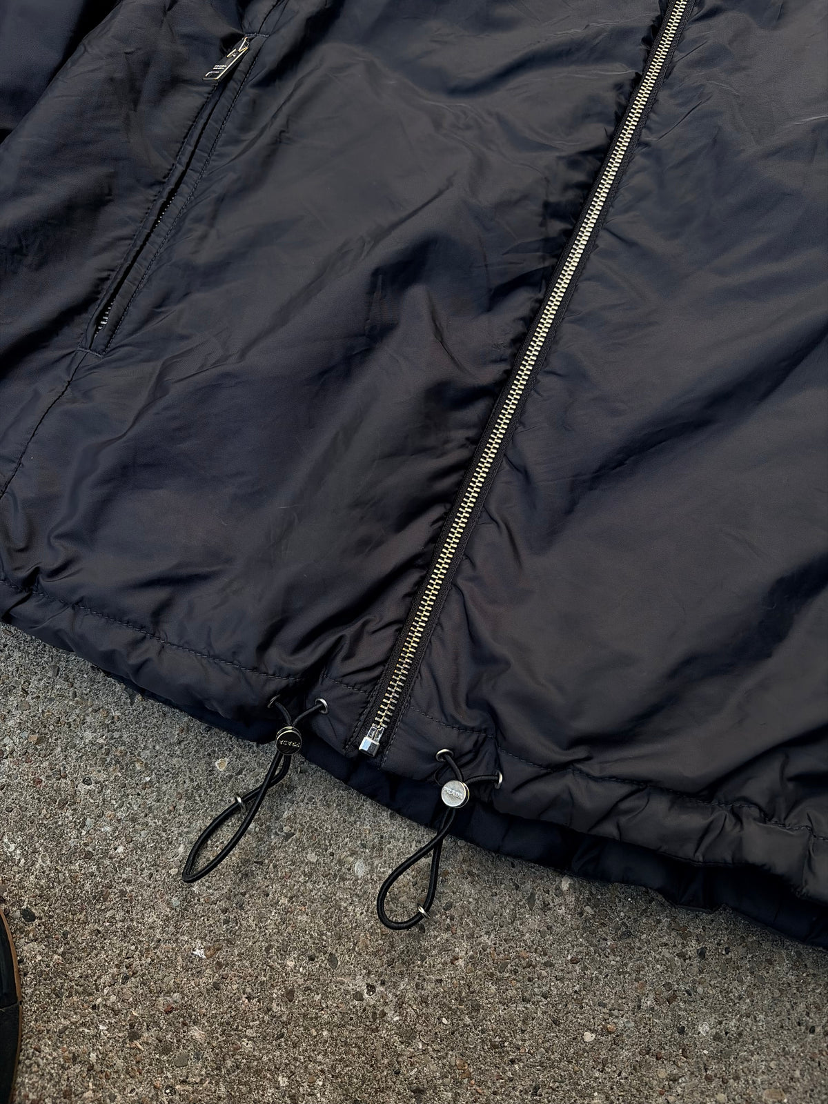 Prada Reversible Hooded Jacket – Black / Grey – XL