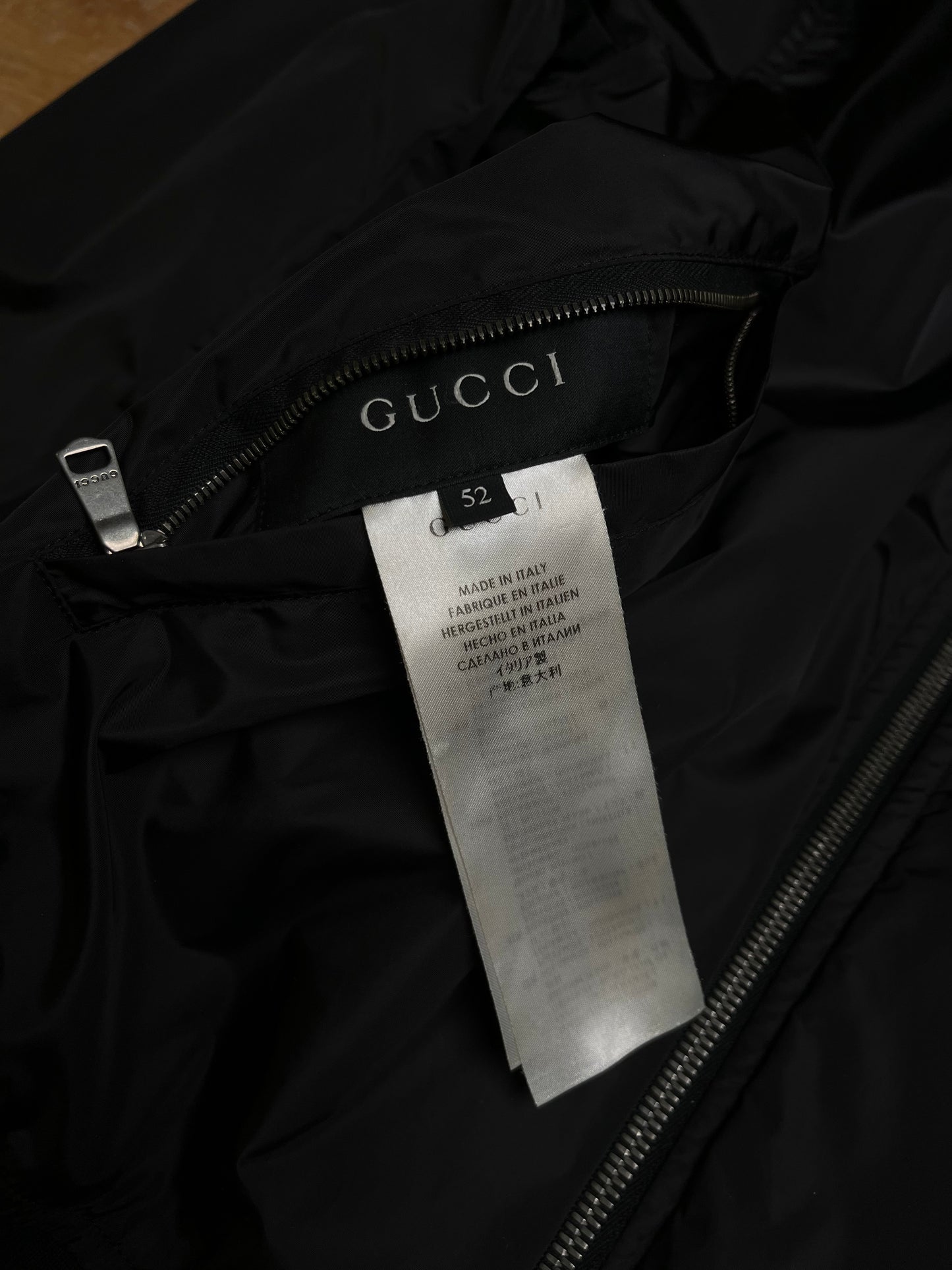 Gucci Reversible Bomber Jacket – Sort – Str. 52 Medium herre