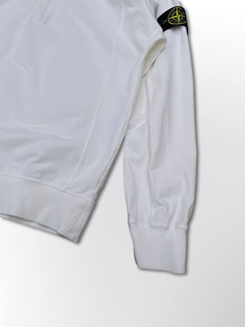 Stone Island Pullover Quarter Zip Hvid Brugt Medium Herre