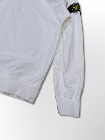 Stone Island Pullover Quarter Zip Hvid Brugt Medium Herre