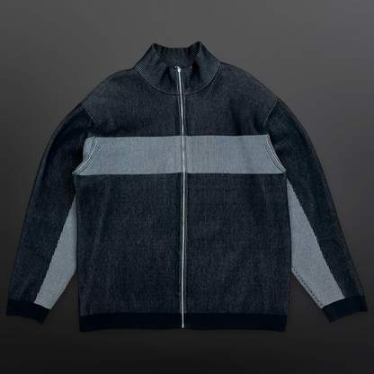 Supreme Full Zip Sweater – Black/Grey Str. L