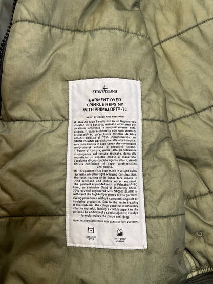 Brugt Used Stone Island Jakke Garment Dyed Crinkle Reps Ny With Primaloft®-Tc i Grøn Khaki farve L Large herre