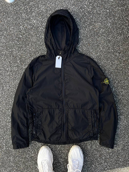 Stone Island Garmen Dyed Crinkle Reps Ny Jakke Sommerjakke i Sort S Small Brugt Used