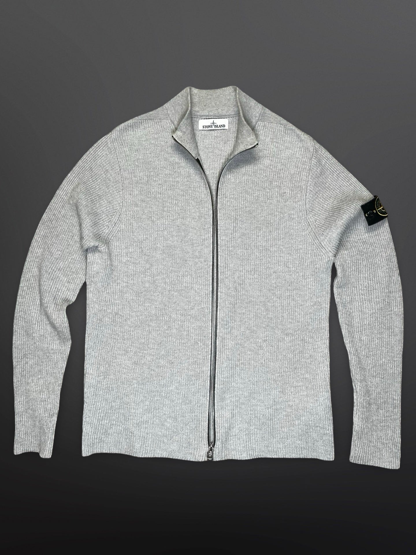 Stone Island Cardigan i Grå Large Brugt Som ny
