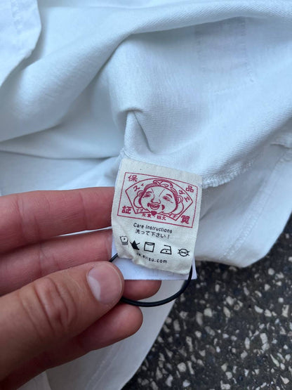 Evisu T-Shirt Evisu Tee i Hvid Japansk Stil Stor Logo Herre Brugt Used