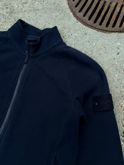 Stone Island Ghost Piece Full Zip Sweatshirt – Navy L Large