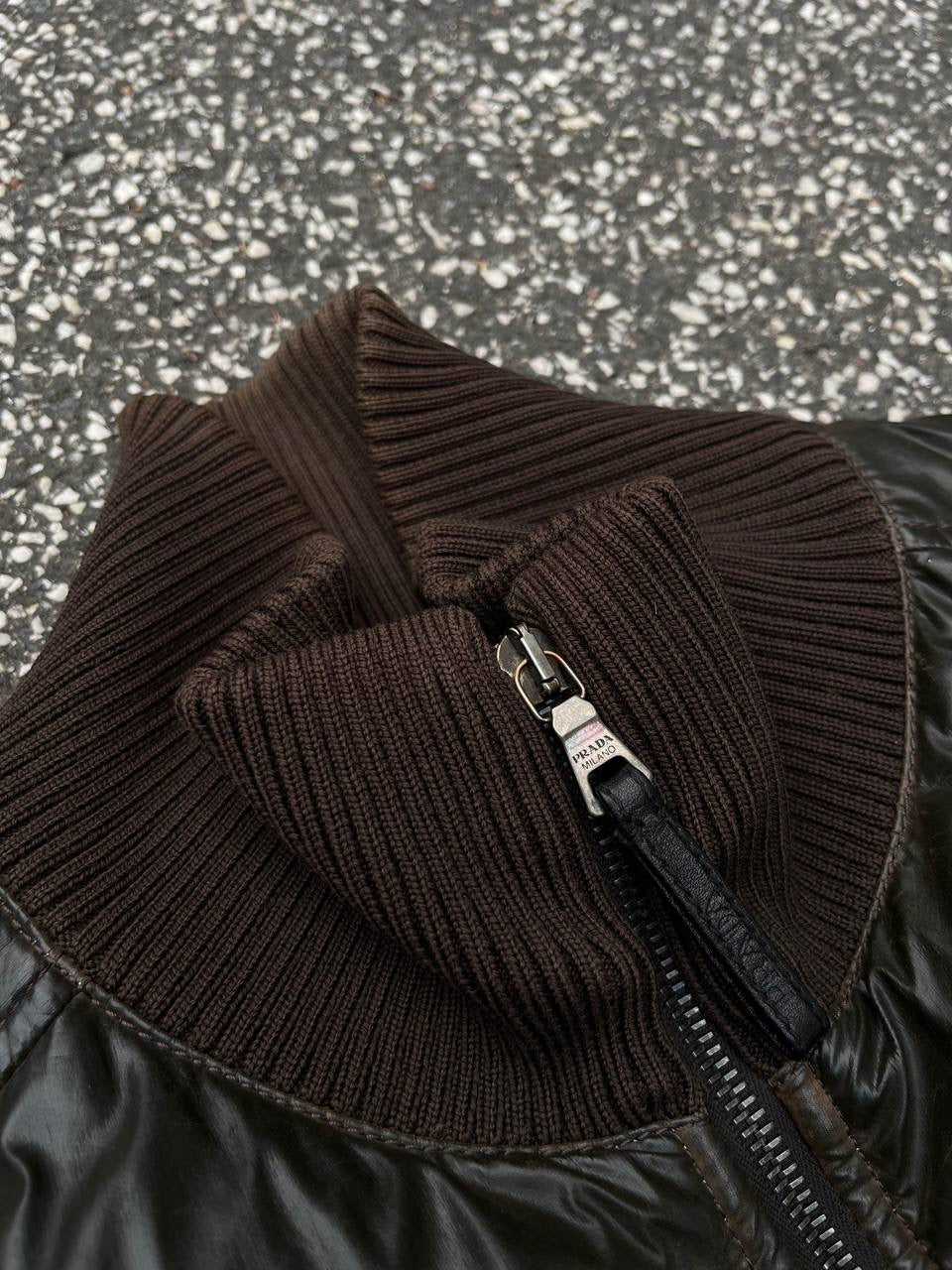 Prada Puffer Dunjakke Black Label Vintage Jacket Brun Str.50 M-L