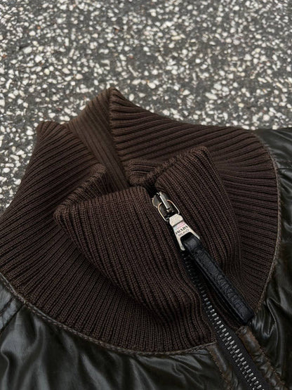 Prada Puffer Dunjakke Black Label Vintage Jacket Brun Str.50 M-L