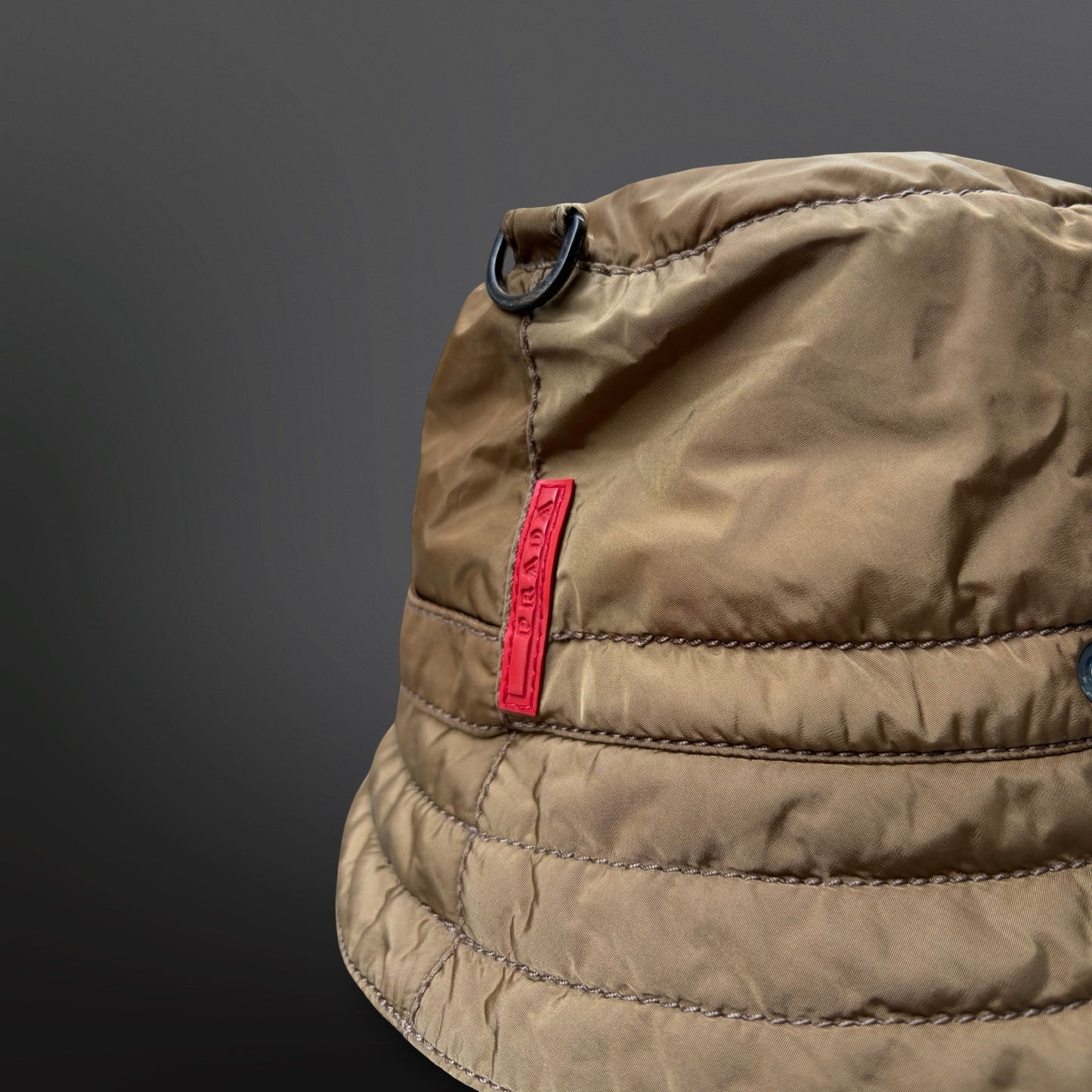 Prada bøllehat bucket hat OS – vintage, justerbar Brun