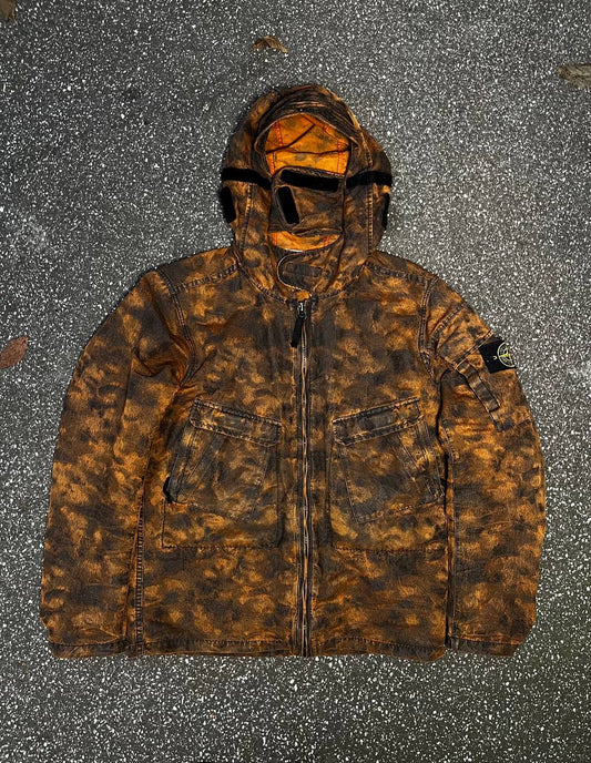 Sjælden Stone Island jakke DPM JACQUARD PLATED i størrelse L large i multifarve med balaclava