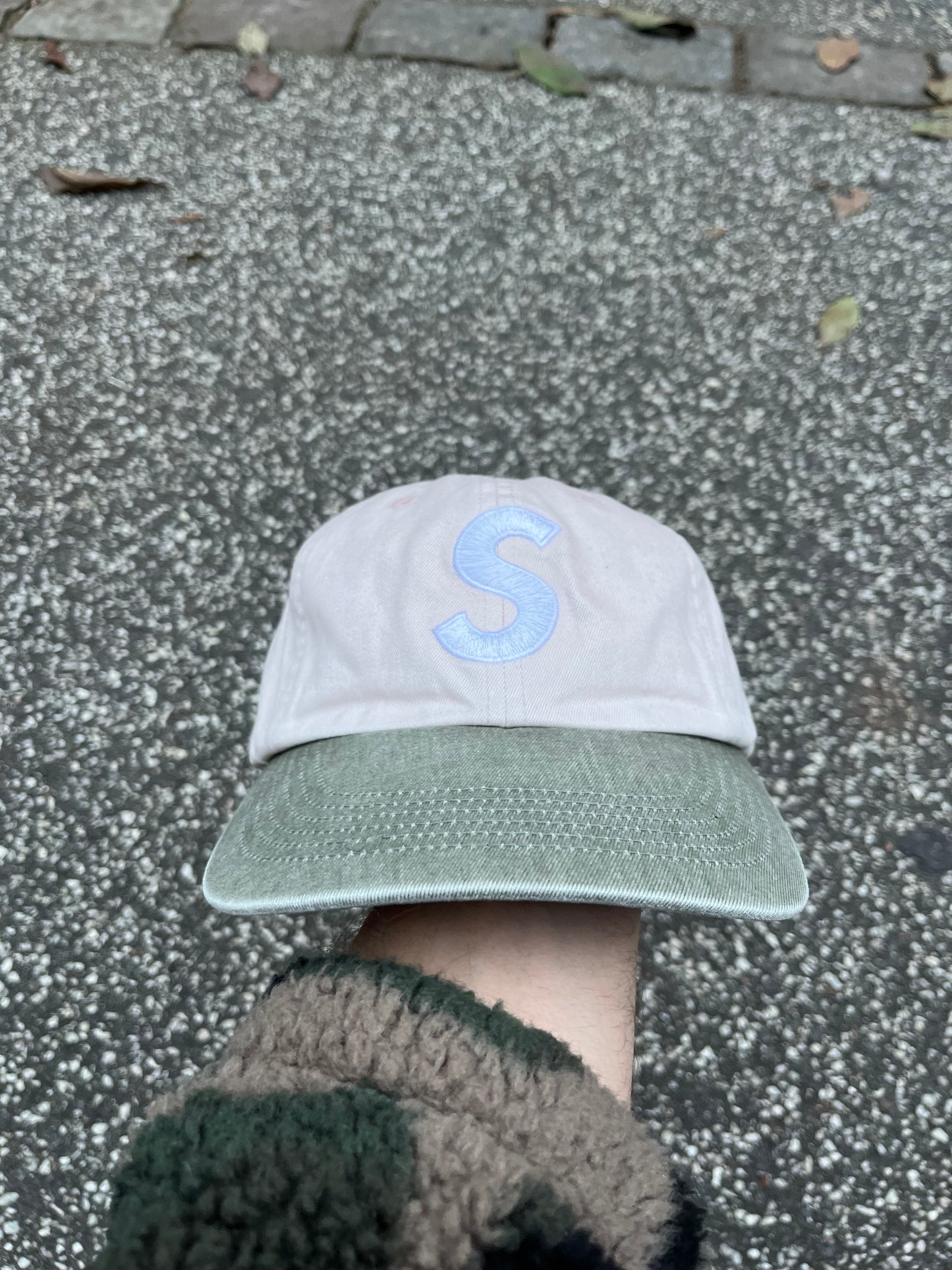 Supreme S Logo 6-Panel Cap – Light Pink/Green