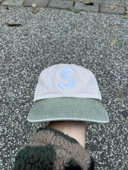 Supreme S Logo 6-Panel Cap – Light Pink/Green