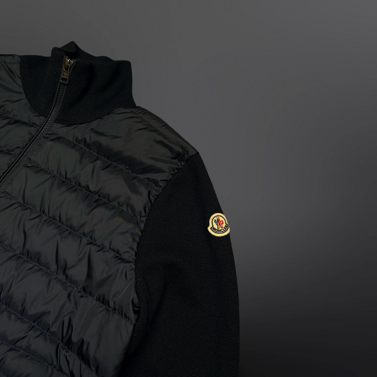 Moncler Maglia Tricot Down Cardigan – Black – Small