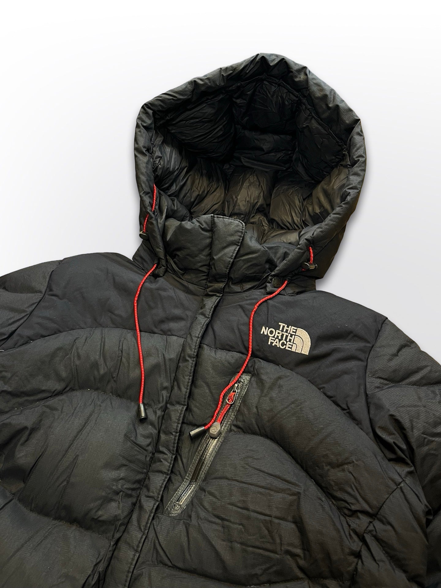Brugt Vinterjakke Dunjakke The North Face Baltoro Summit Series 800 Hyvent Vind og Vandtæt Jakke i Sort S Small dame kvinde